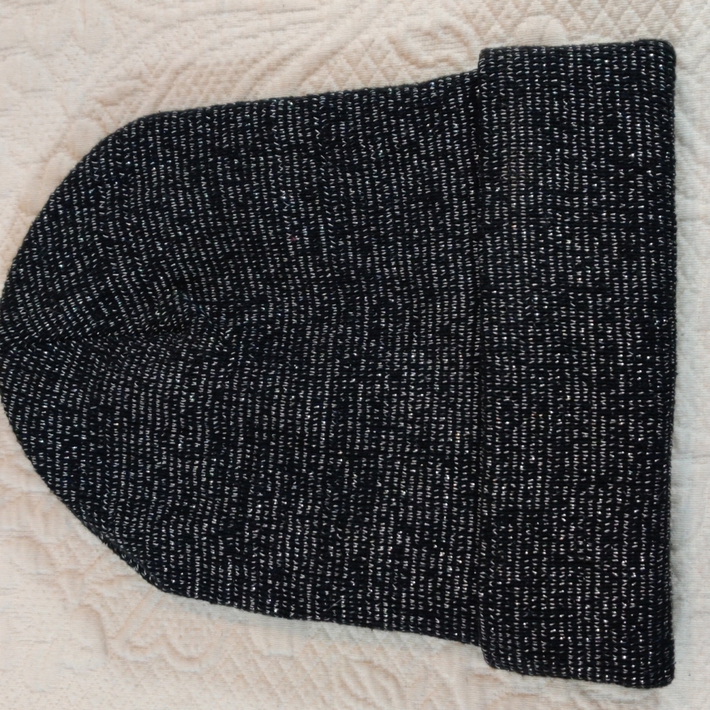 Greenbrier Black & Silver Thread Knit Winter Cap